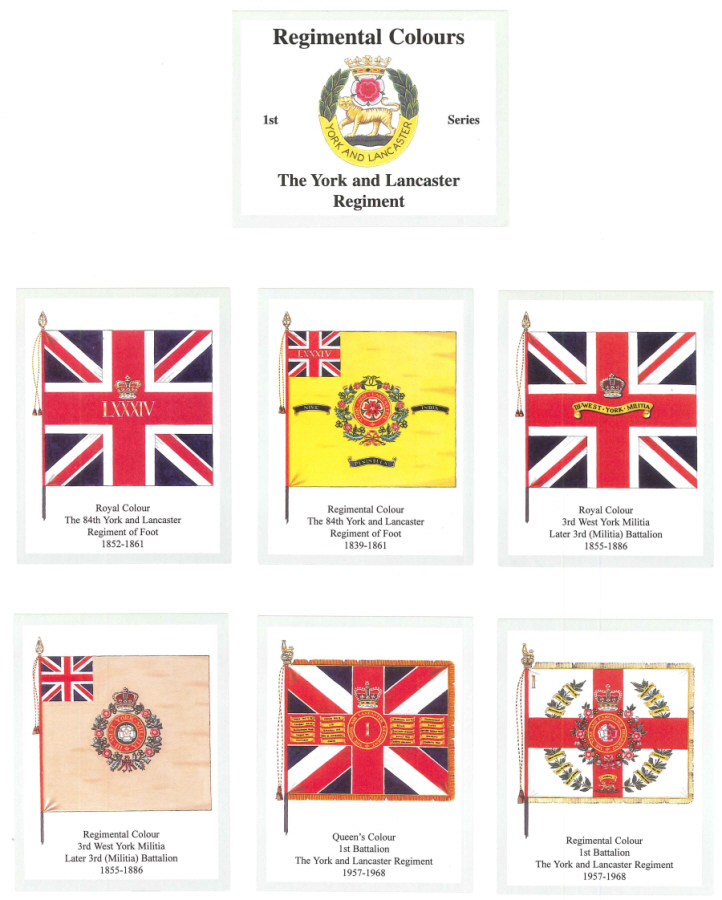 The York and Lancaster Regiment 1st Series - 'Regimental Colours' Trade Card Set by David Hunter